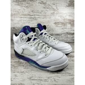 Youth Nike Air Jordan 5 Retro 'OG Grape' White Sneakers Sz 6Y EUC!